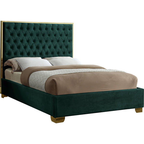 Meridian Lana Green Velvet Queen Bed IMAGE 1