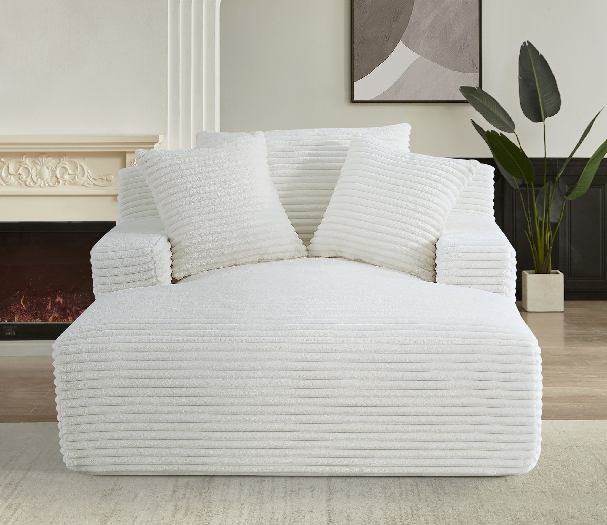 Cloudline - Oversized Chaise Lounge, Modern Comfy Couch With Full Foam Cushioning, Cozy Sleeper Sofabed