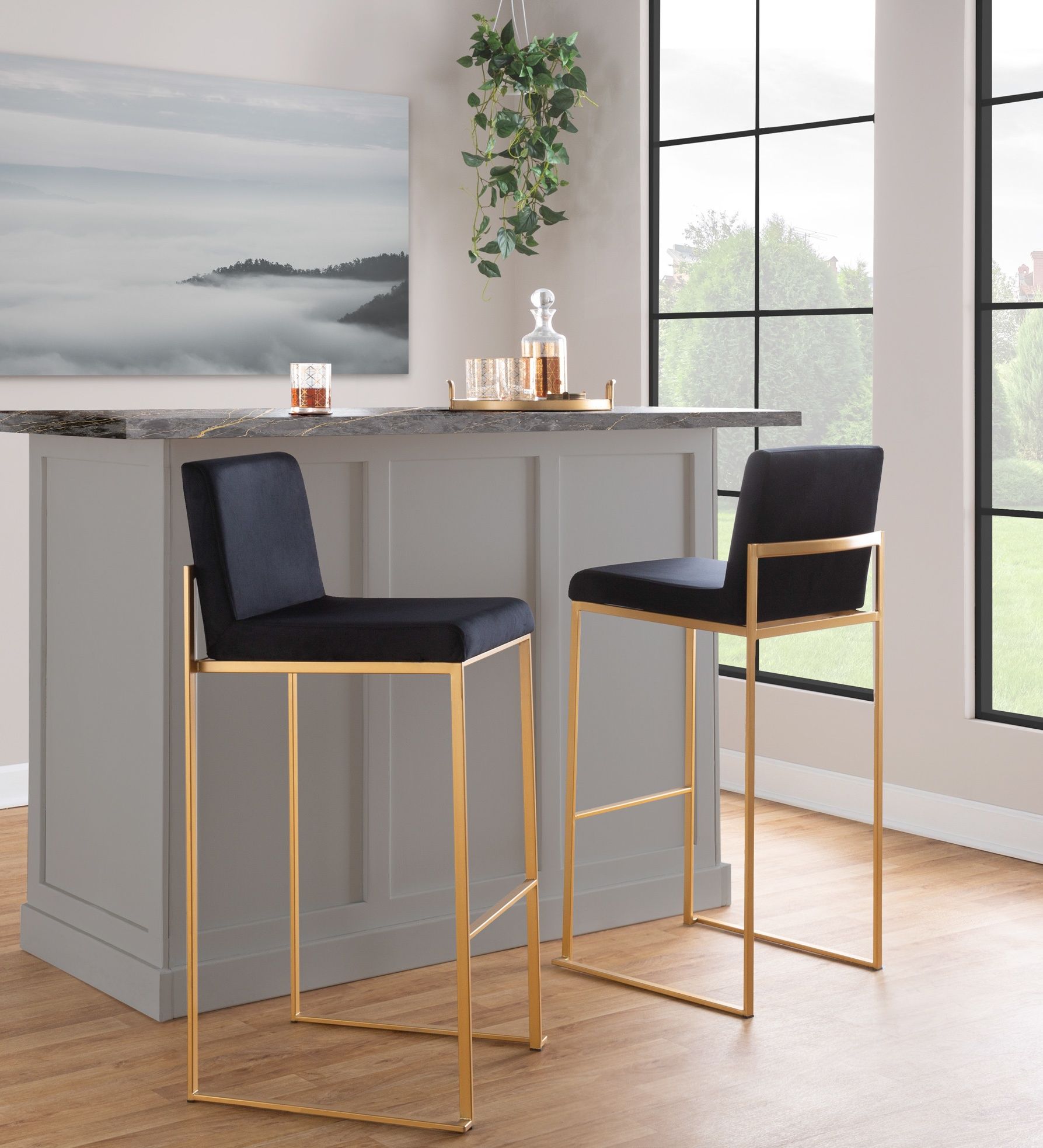 Fuji - Contemporary Design High Back Barstool