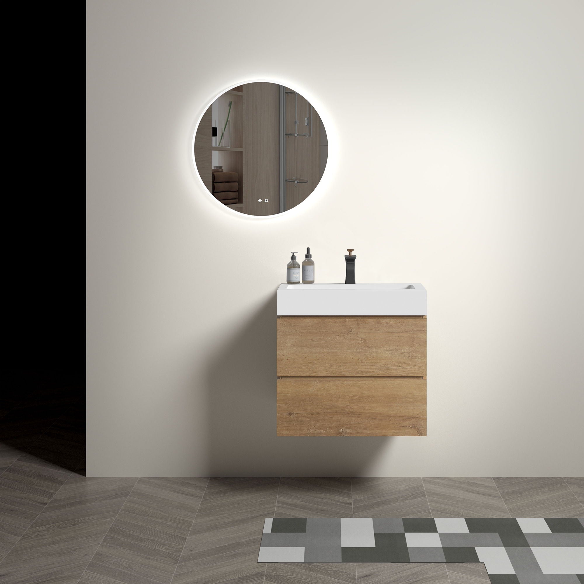 Alice - Bathroom Vanity With Sink, Large Storage, Wall Mounted, Floating