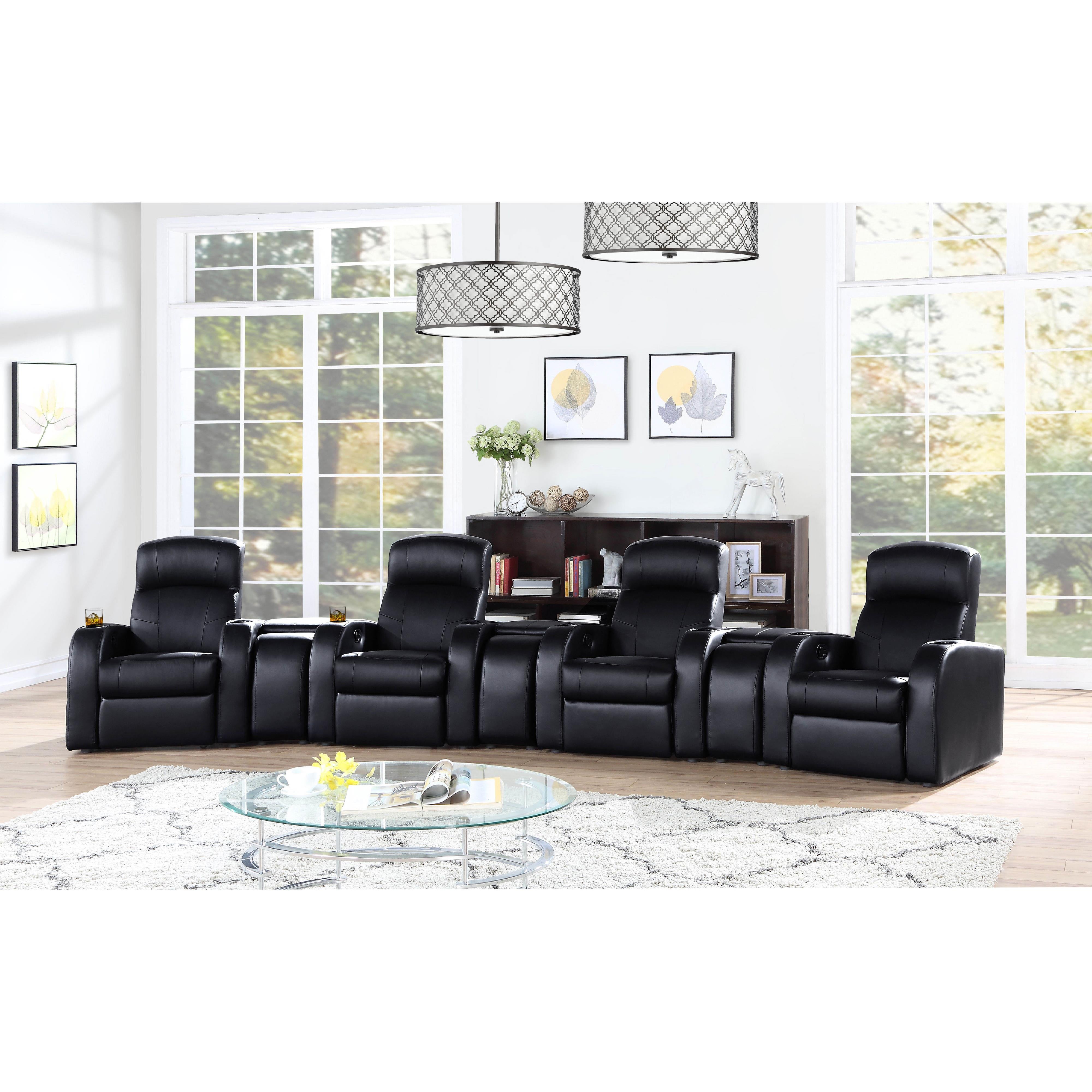 Diamond Modern Furniture COA Cyrus Leather Match Reclining Home Theater Seating with Wall Recline 600001-S4A IMAGE 12