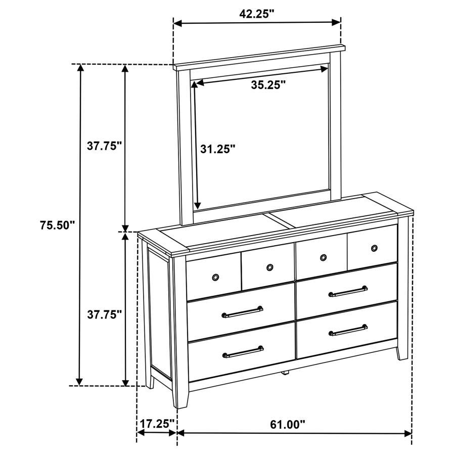 Hazlewood - 6-Drawer Bedroom Dresser Cabinet