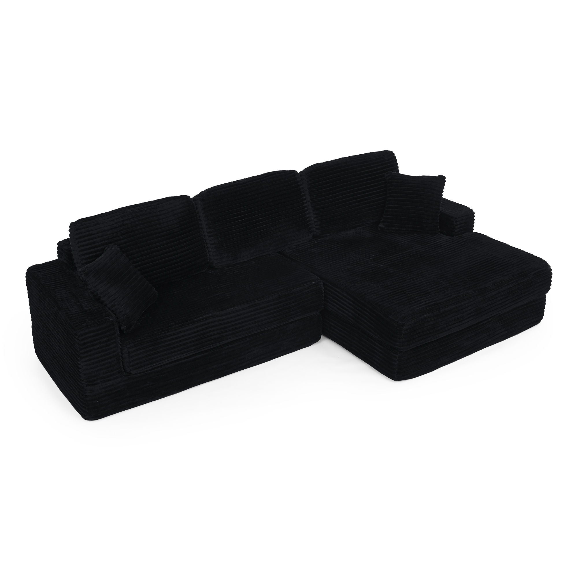 Modern Minimalist L Shape Modular Sectional Sofa, Couch