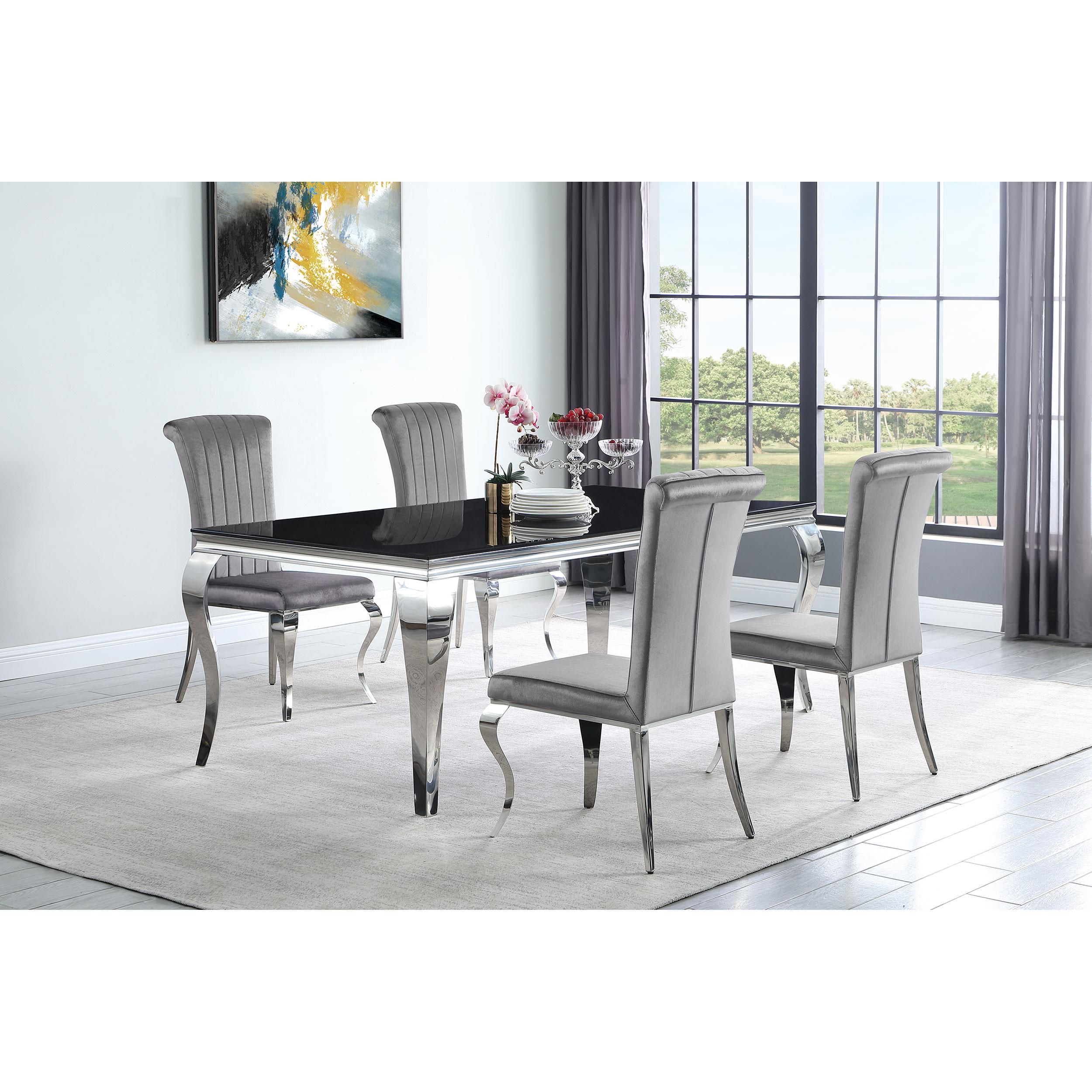 Diamond Modern Furniture COA Dining Table with Glass Top 115071 IMAGE 6