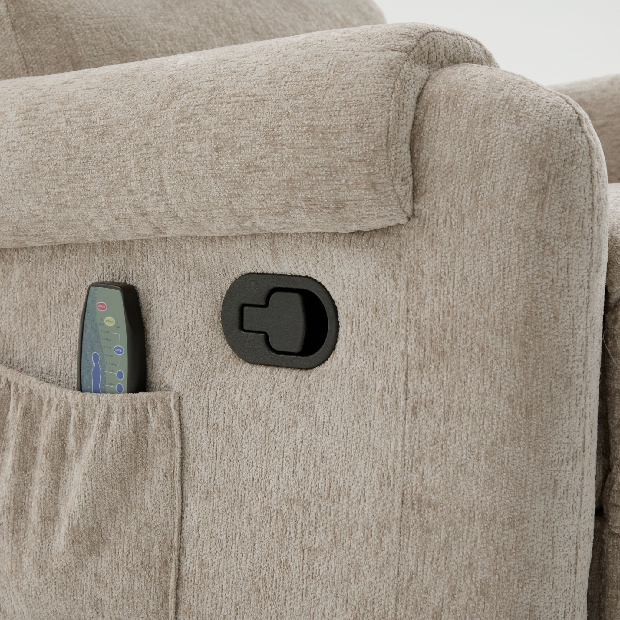 Manual Recliner Massage Chair With Swivel Rocker, 8 Massage Modes, Side Storage Pocket