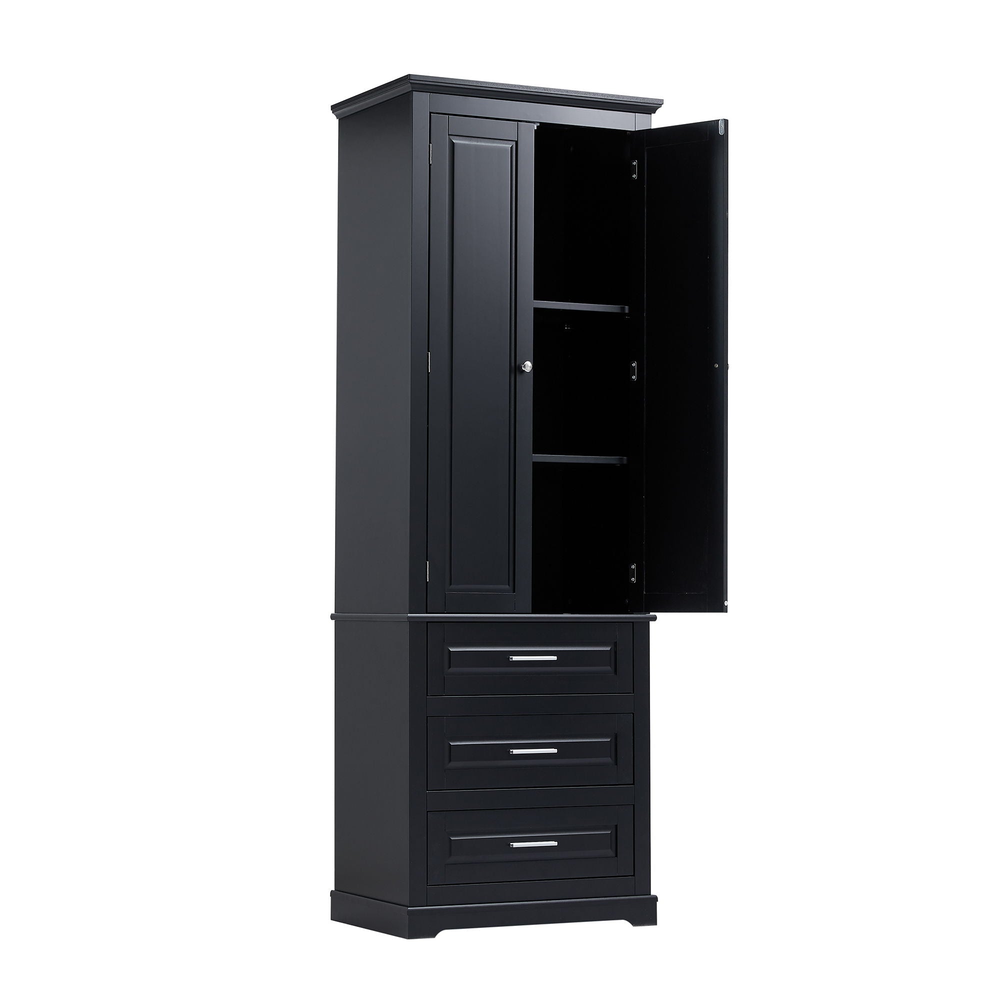 Tall Storage Cabinet With 3 Drawers For Bathroom