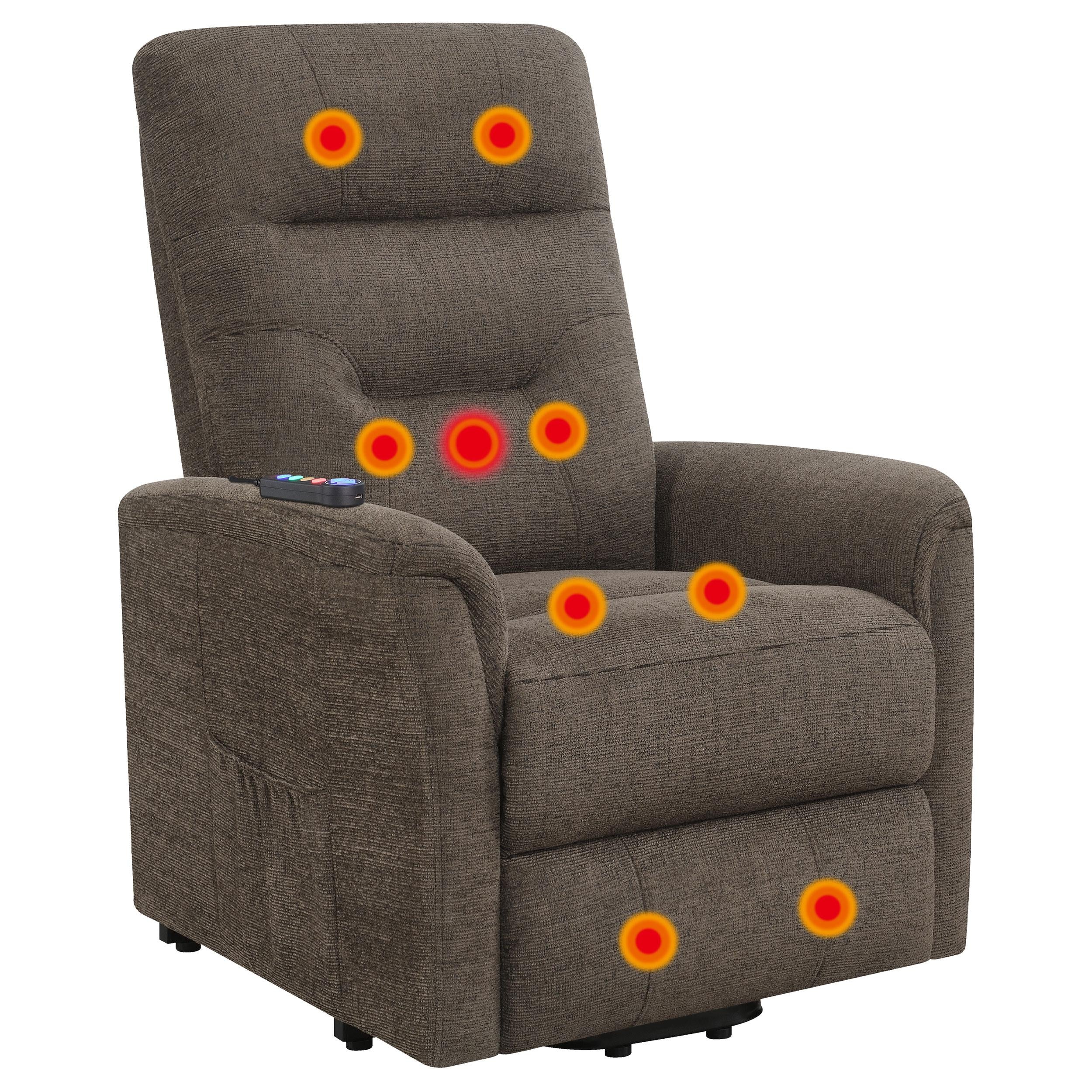 Coaster Furniture Fabric Lift Chair with Heat and Massage 609404P IMAGE 3