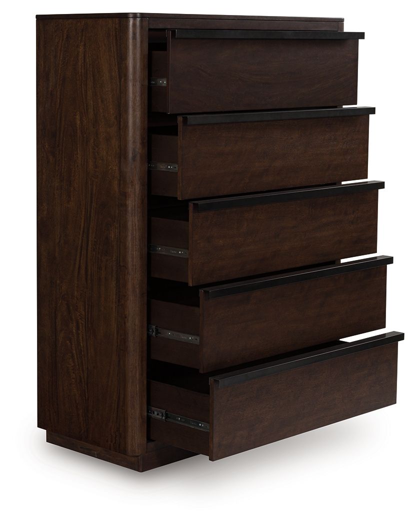 Dilenno - Five Drawer Chest - Dark Brown