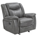 Conrad  Upholstered Padded Arm Motion Sofa Set Grey
