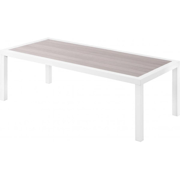 Meridian Nizuc Grey Wood Look Accent Paneling Outdoor Patio Aluminum Coffee Table IMAGE 1