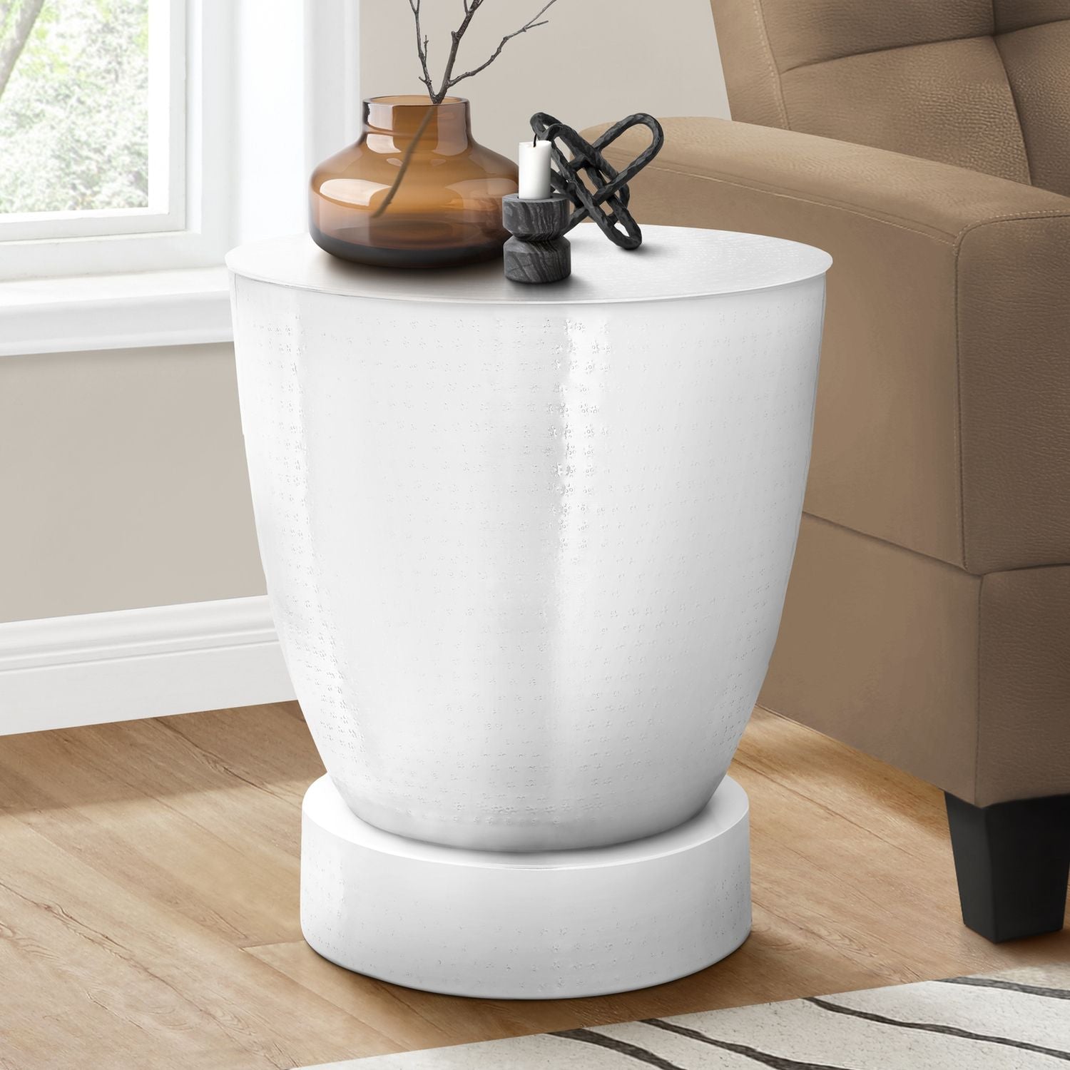 Drum Accent Side Table, Contemporary & Modern Design