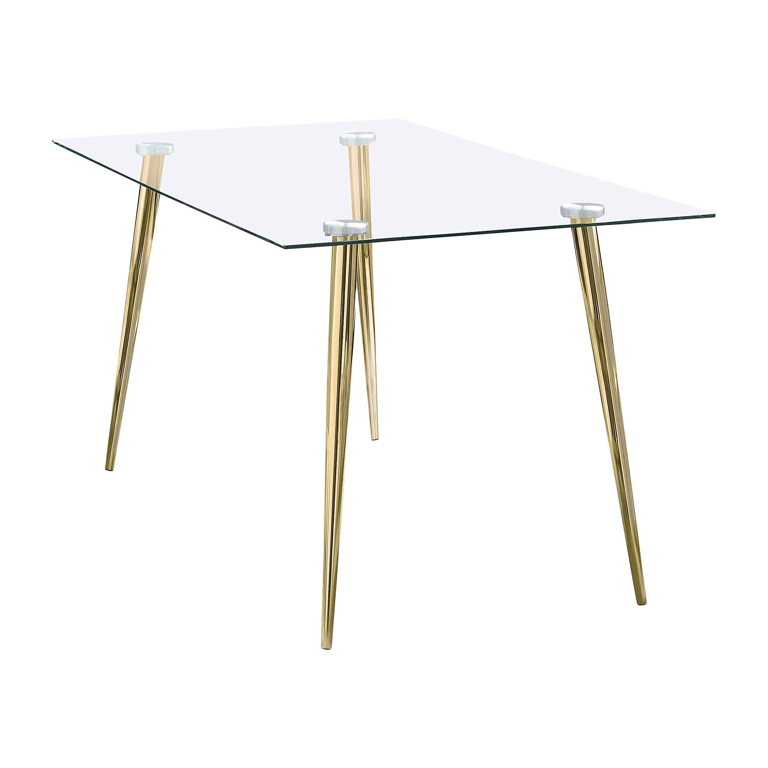 Diamond Modern Furniture COA Gilman Dining Table with Glass Top 190621GLD IMAGE 3