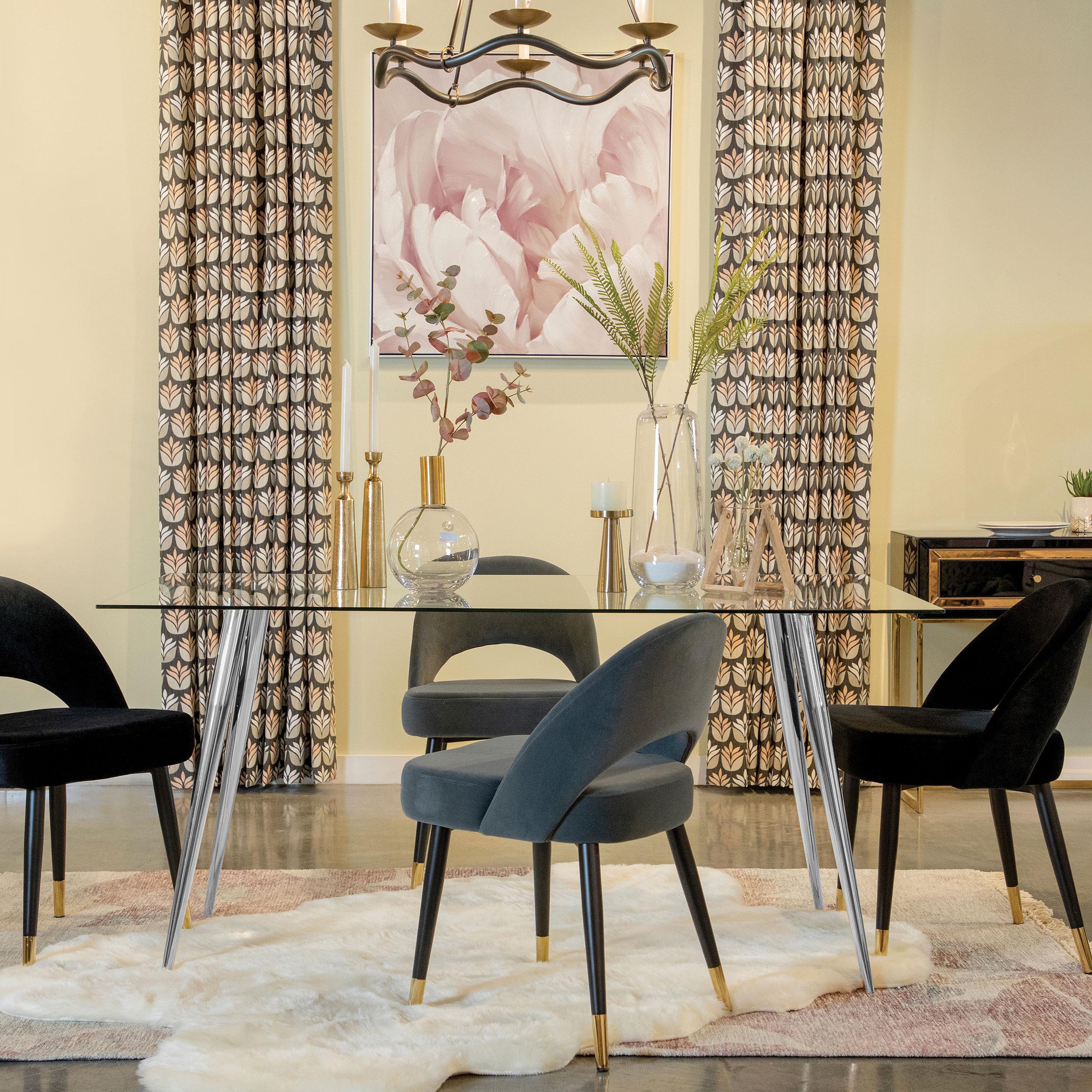 Diamond Modern Furniture COA Gilman Dining Table with Glass Top 190621CHR IMAGE 4
