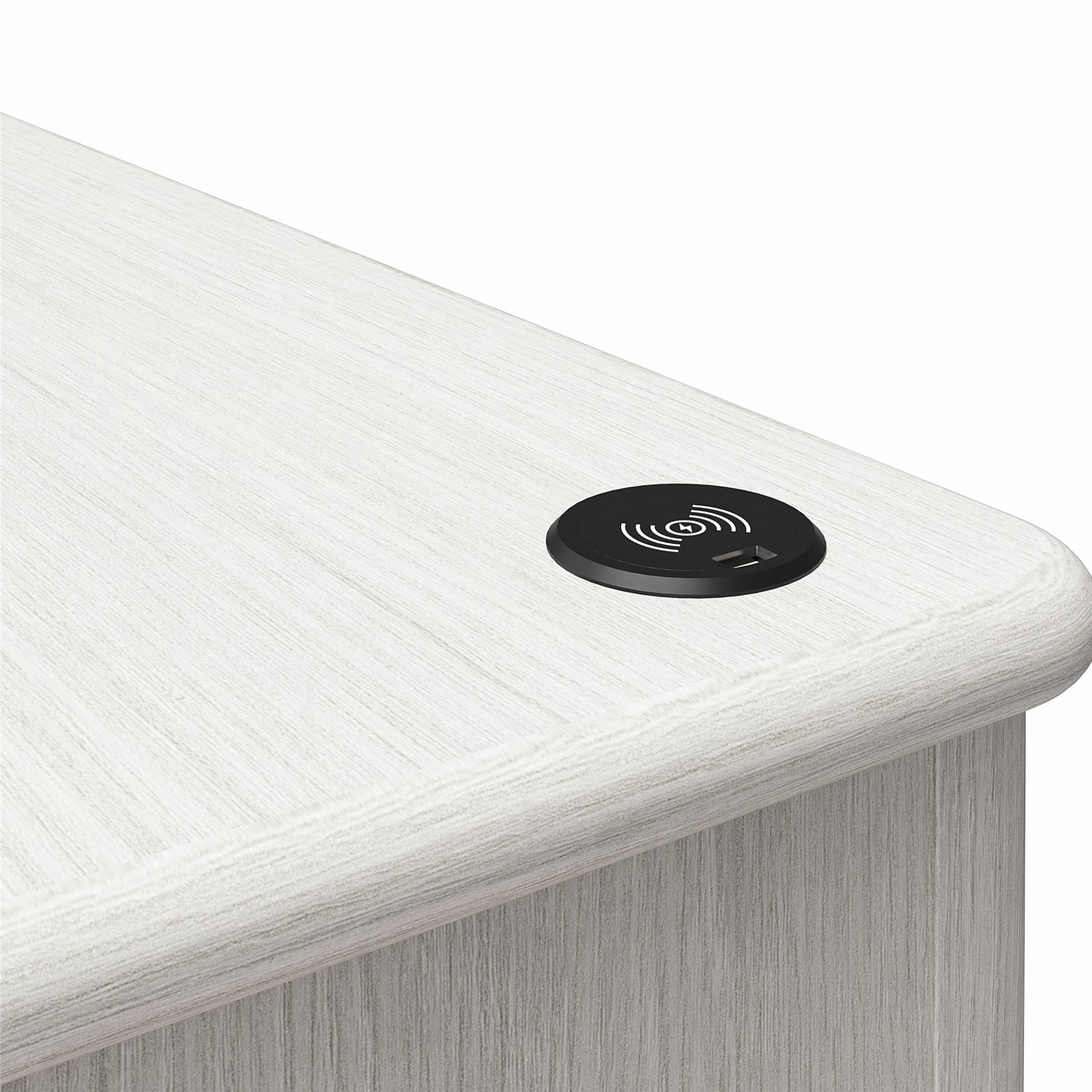 Selena - Double Pedestal Desk - Rustic White