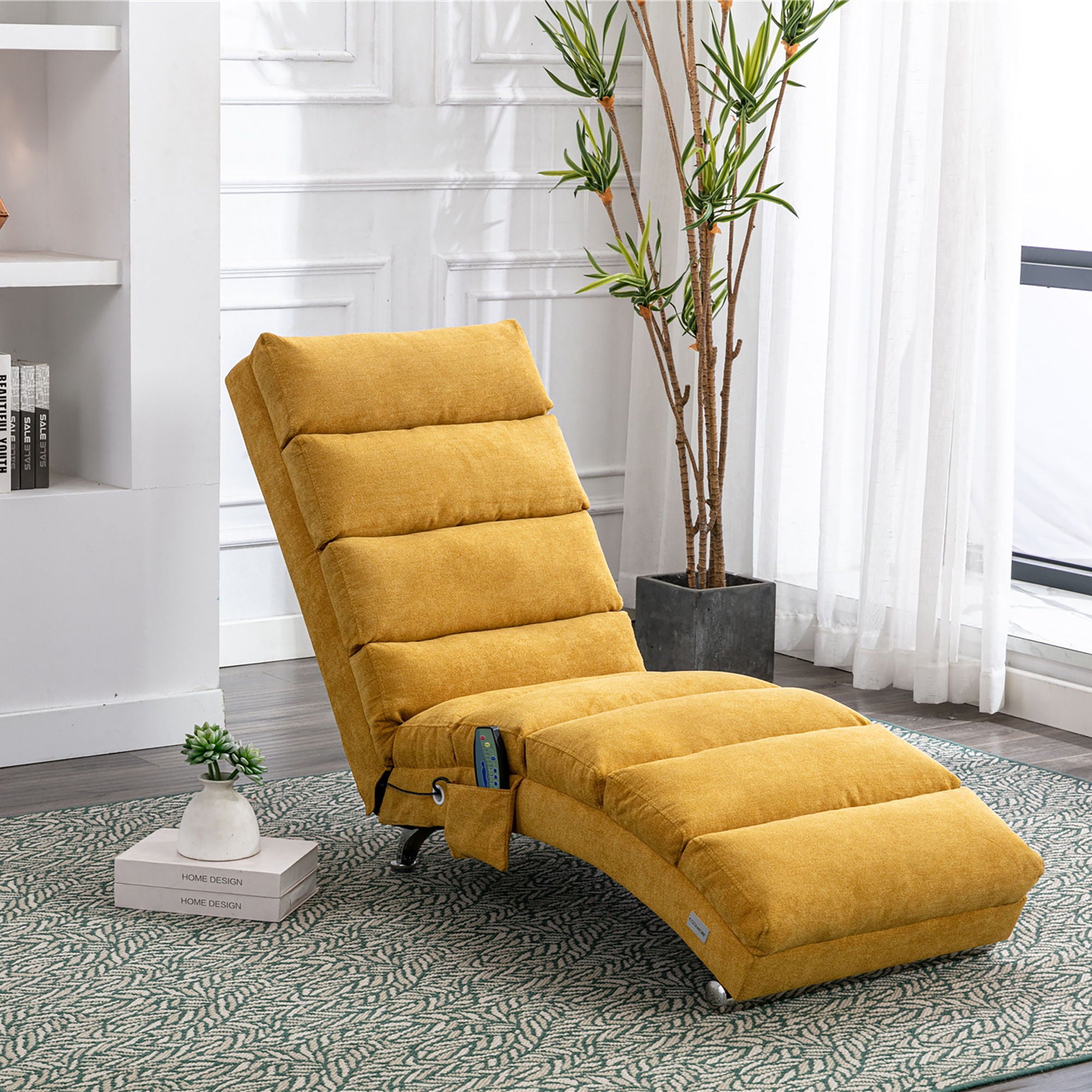 Massage Chaise Lounge Indoor With Remote Control, Ergonomic Electric Massage Lounger