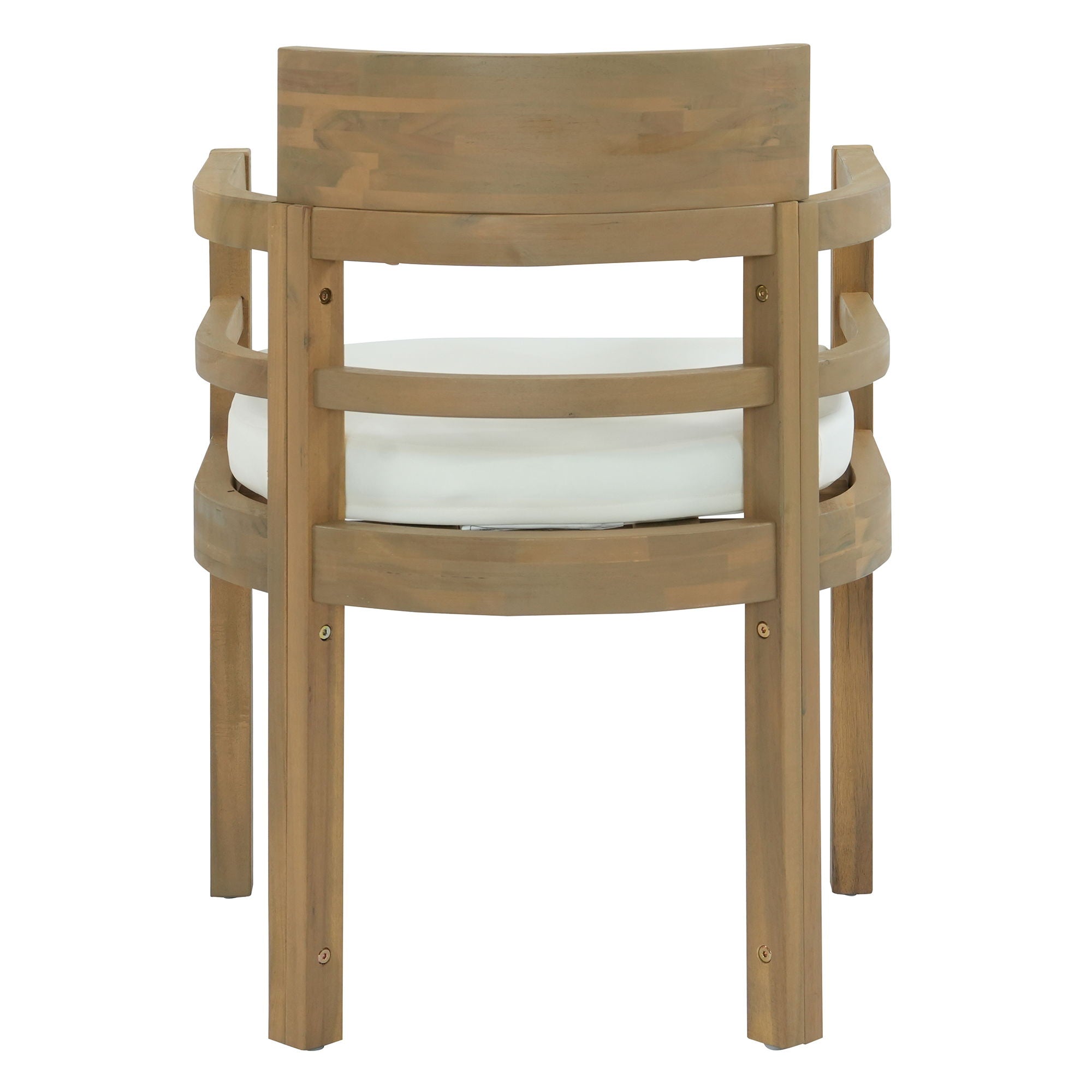 5 Piece Round Patio Table & Cushioned Armrest Chairs, Outdoor Dining Set With Umbrella Hole
