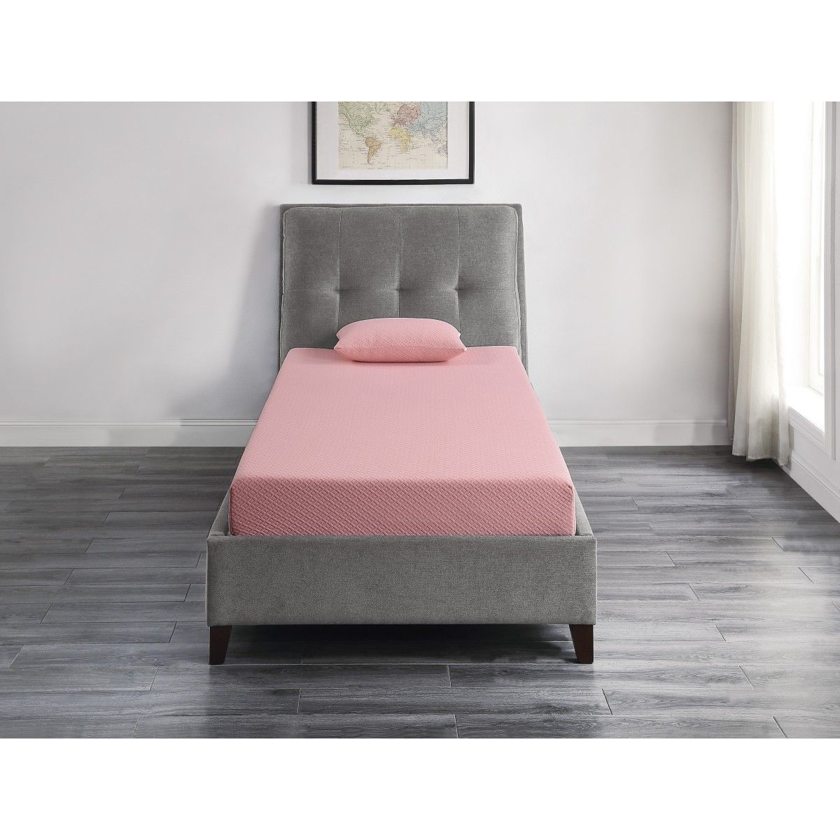Leo - 7" Gel Infused Memory Foam Mattress And Pillow Set