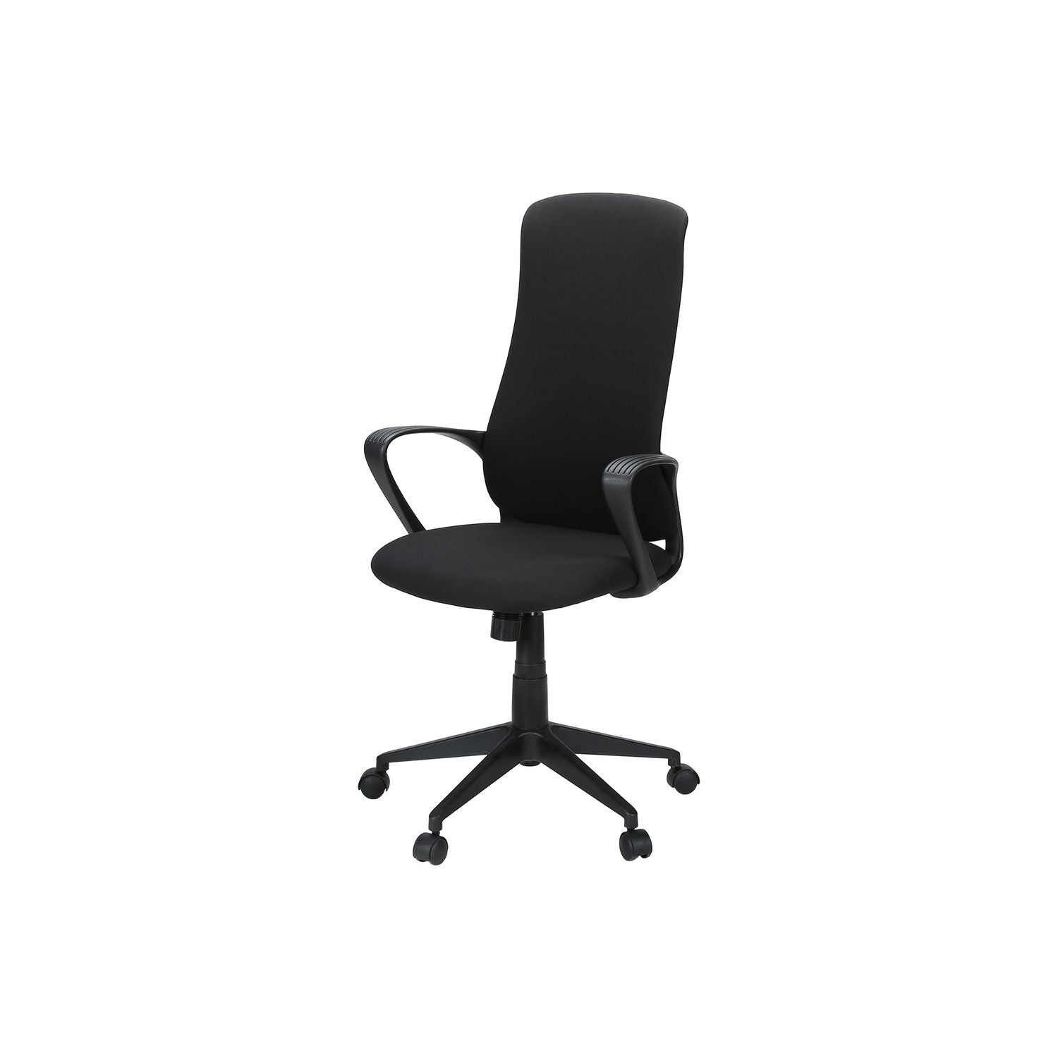 Office Chair With Adjustable Height, Armrests, Swivel - Black