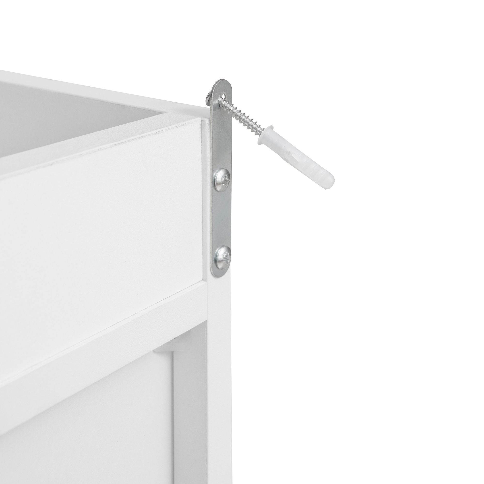 Wardrobe With 3 Drawers High Wardrobe Armoire With Rattan For Living Room Organizer - White