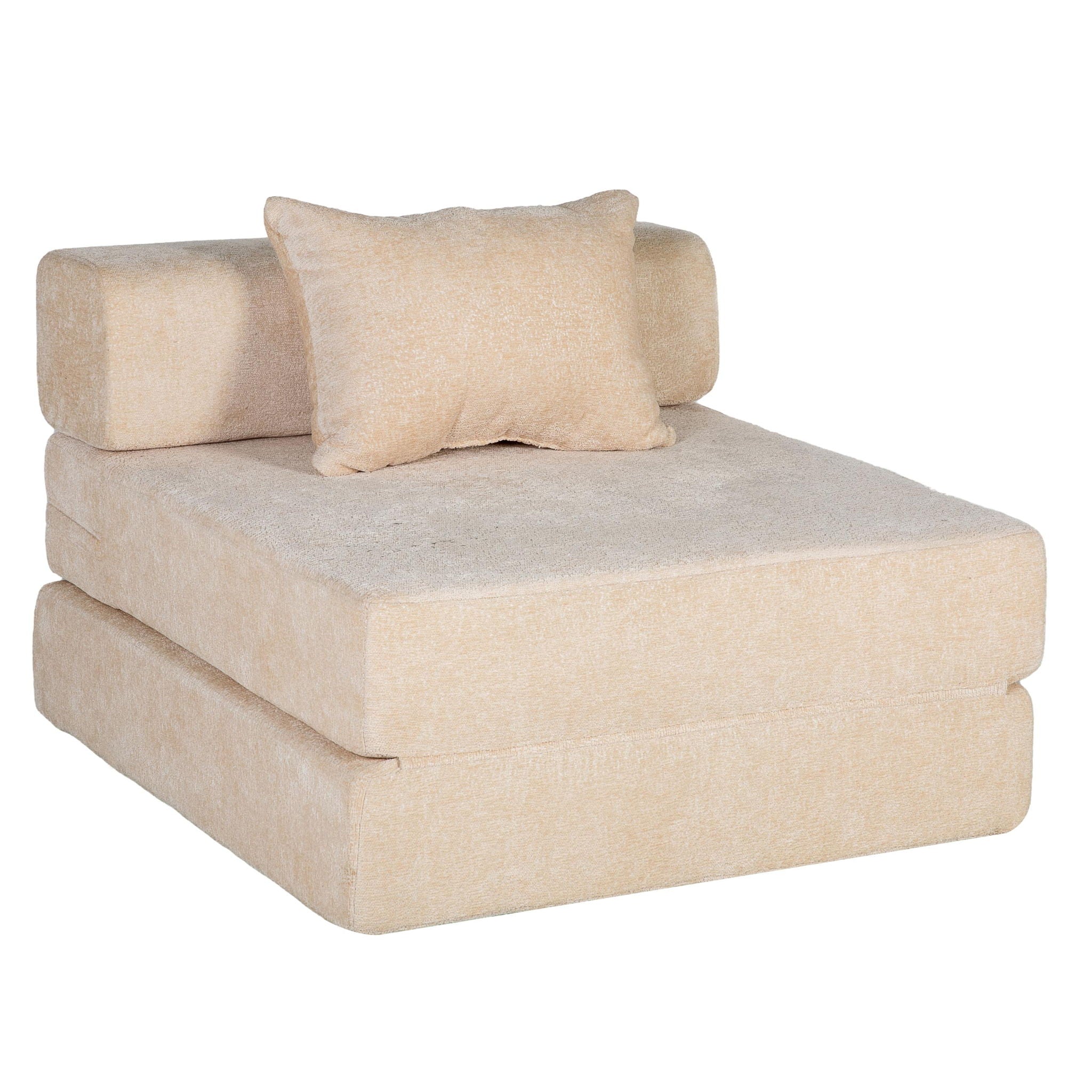 Convertible Floor Sofa Bed With Fixed Shape Frame For Living Room