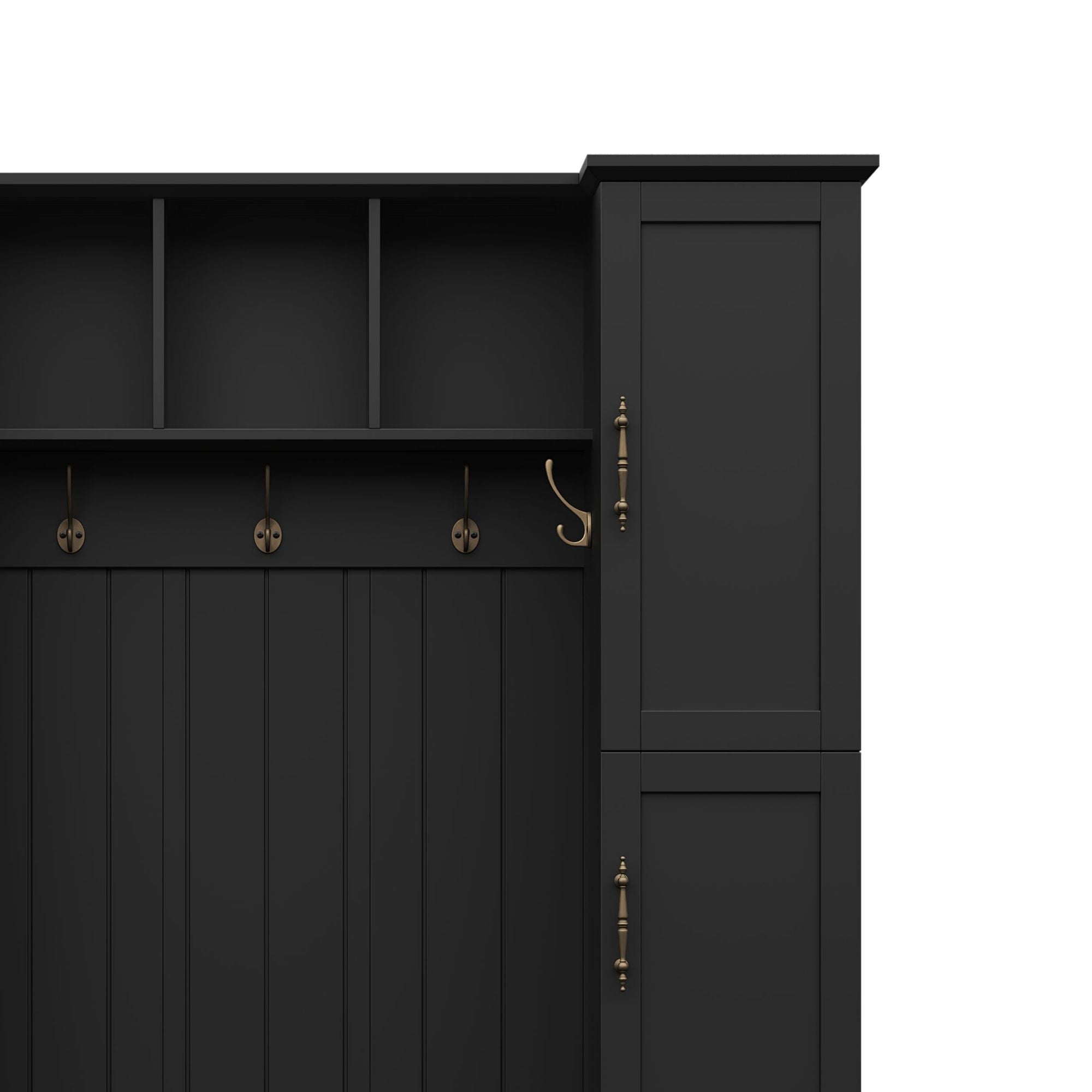 Hall Tree With 4 Side Cabinets