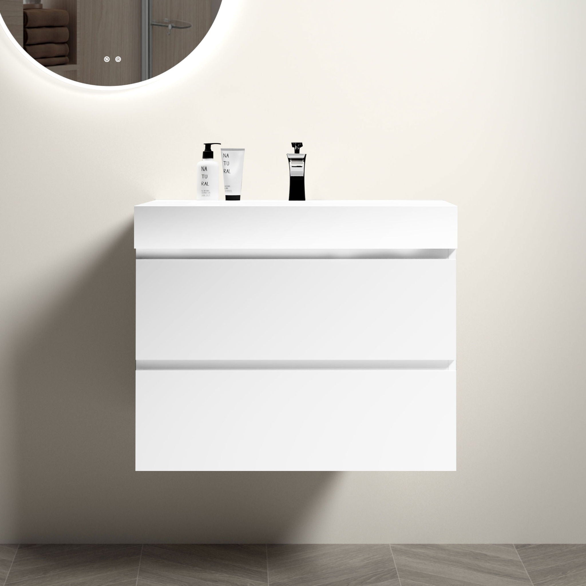 Alice - Bathroom Vanity With Large Storage, Sink, Wall Mounted