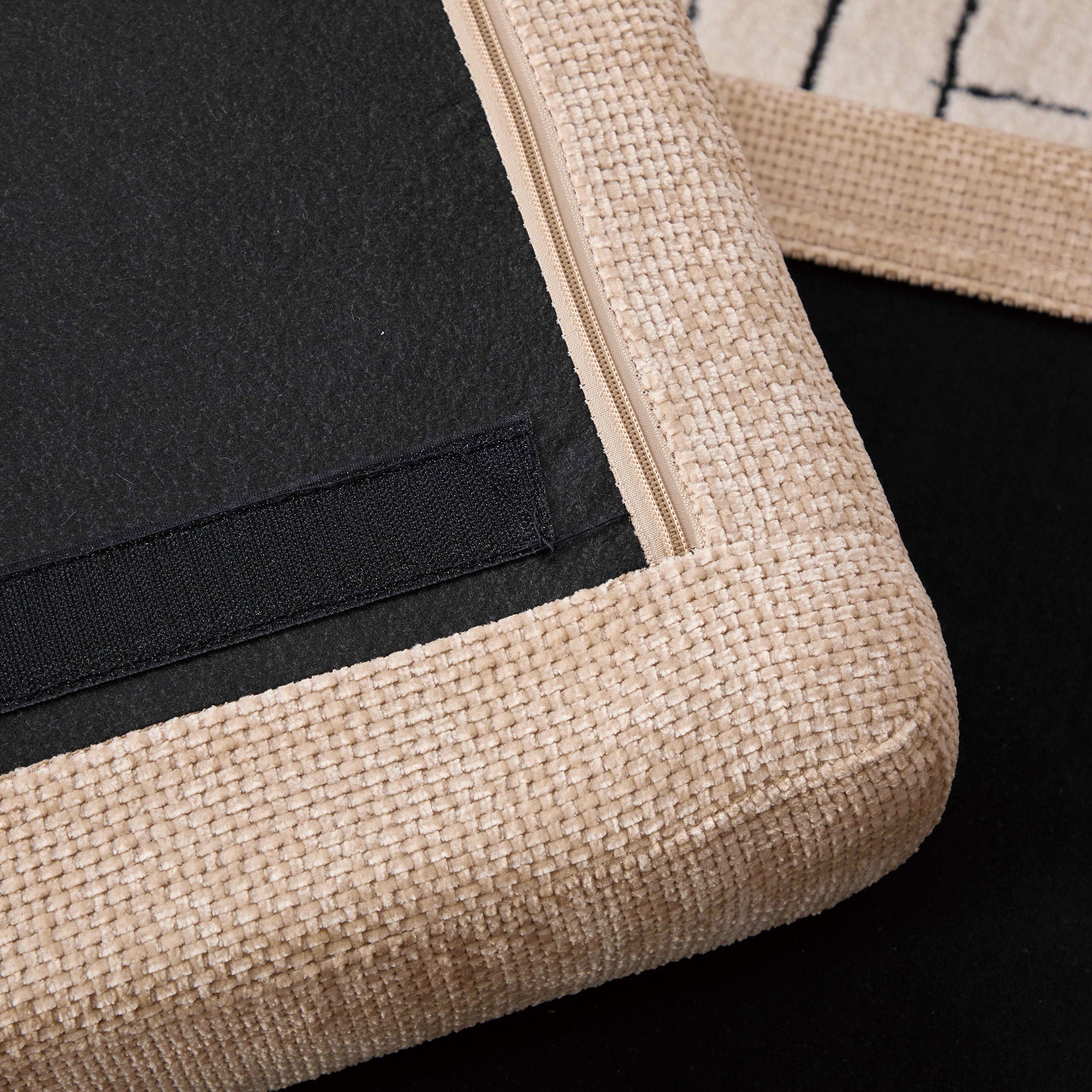 Wide Modern Upholstered Ottoman Foot Stool