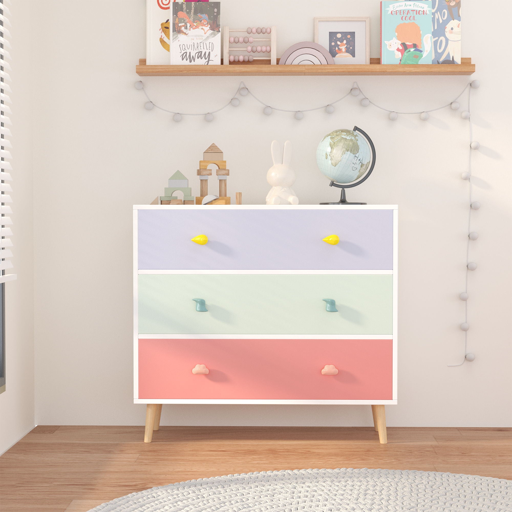 3 Drawer Dresser, Storage Cabinet With Anti Tip Safety