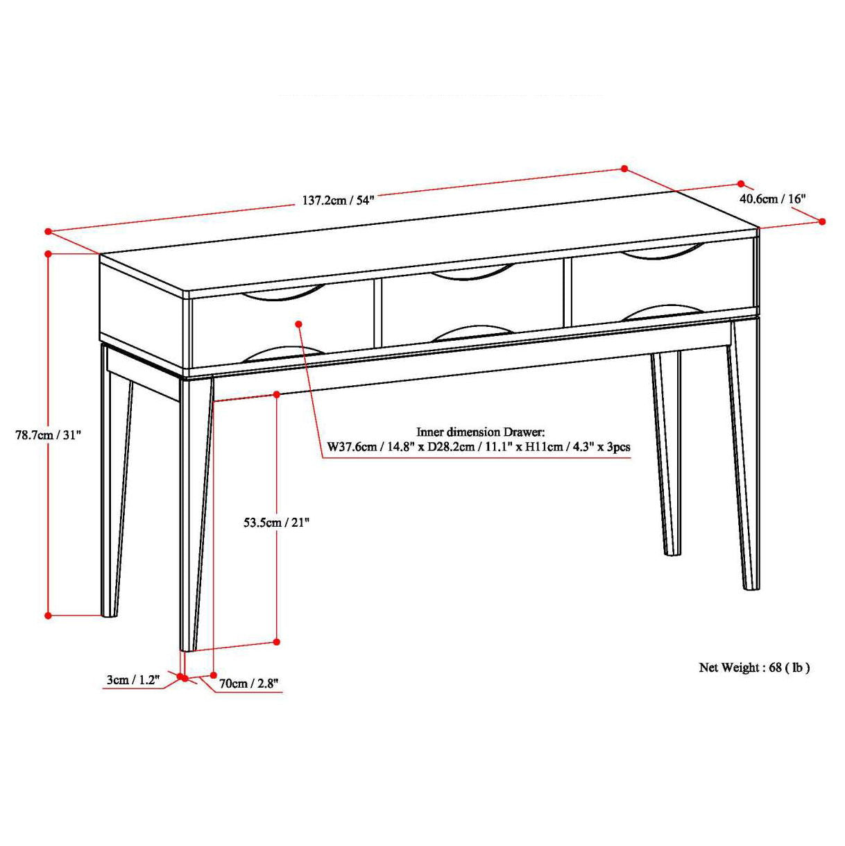 Harper - Handcrafted Console Sofa Table
