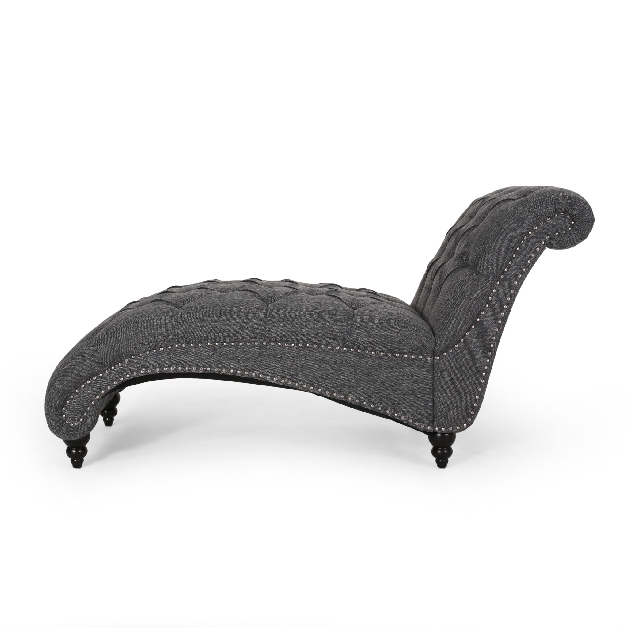 Chaise Lounge With Button Tufted Diamon Stitch