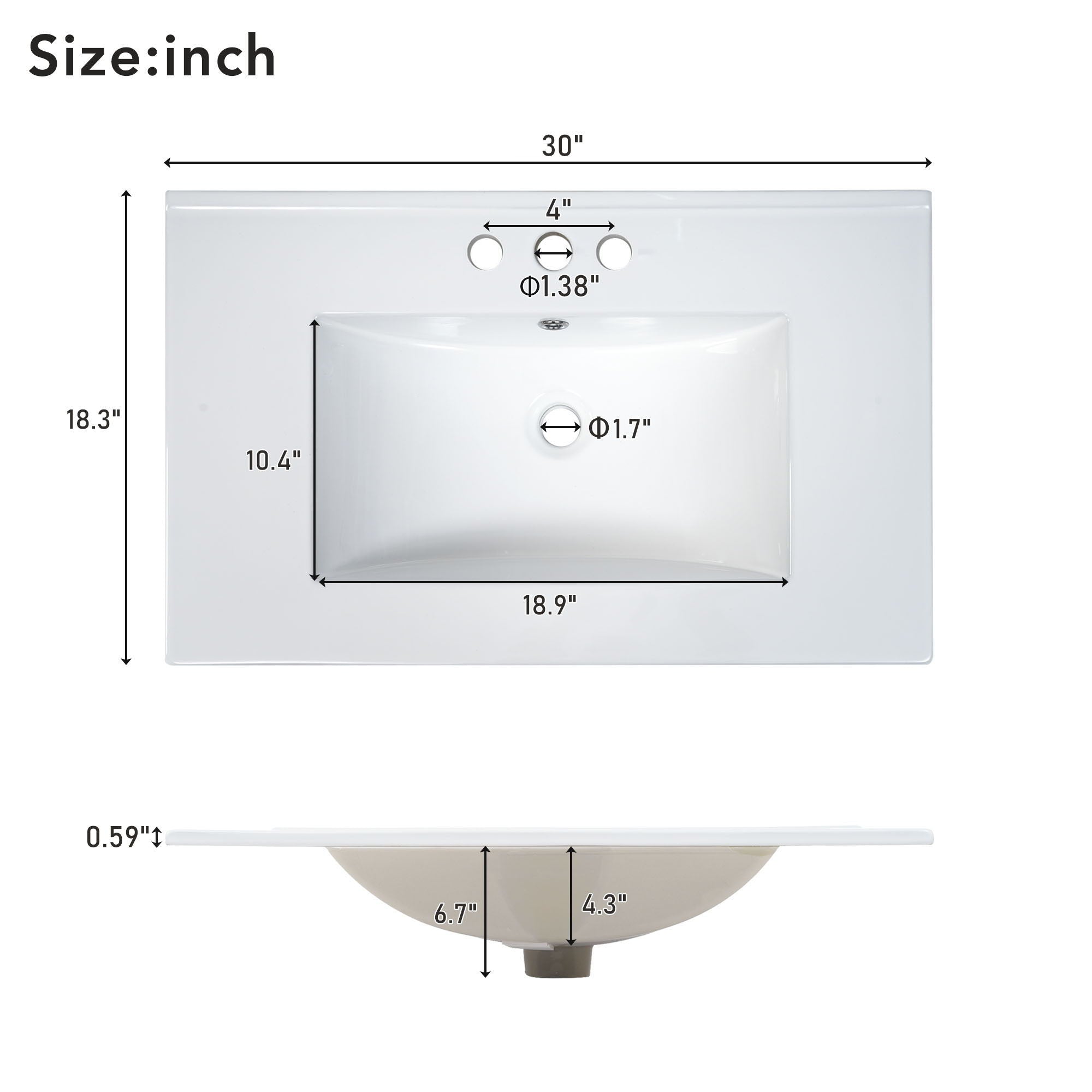Bathroom Vanity & Tall Storage Cabinet Set With Doors, Adjustable Shelves, Soft Close Hinges, Sink