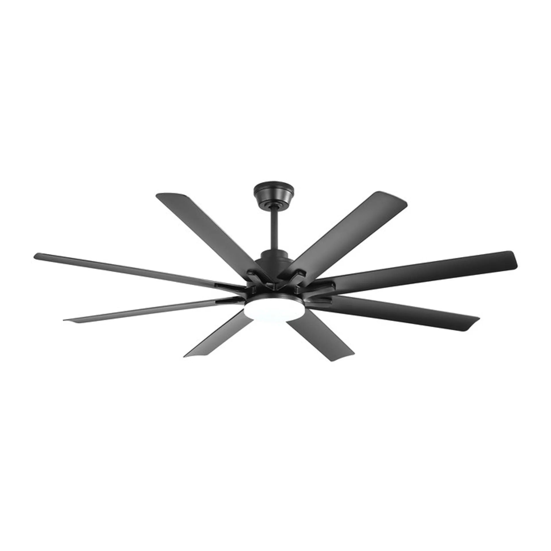 Ceiling Fan With Dimmable LED Light, 8 Blades, Smart Remote Control, Reversible DC Motor For Home Office And Living Spaces - Matte Black