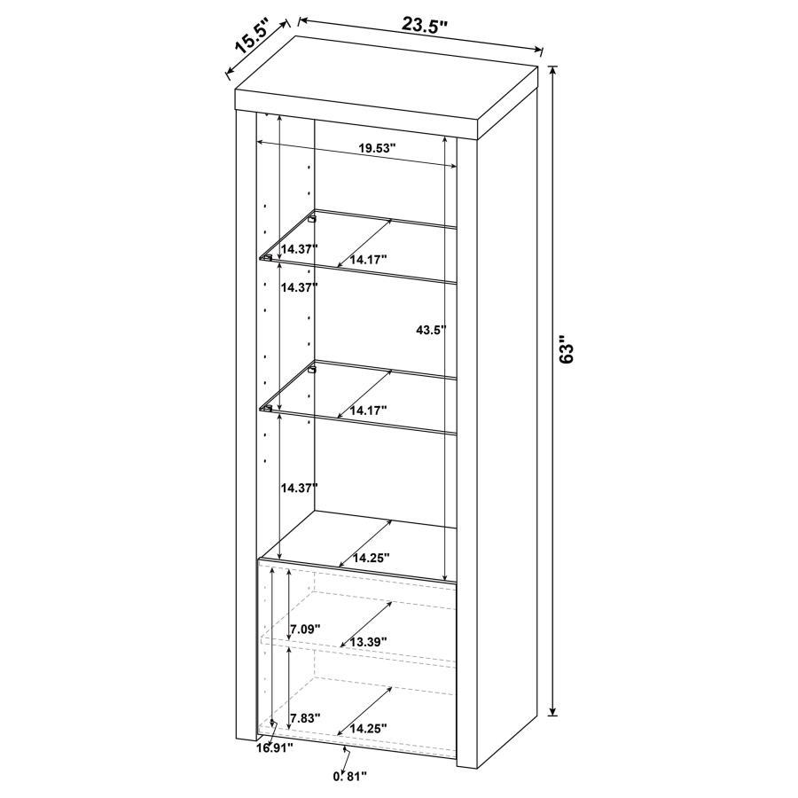 Jude - 3-Shelf Engineered Wood Media Tower - High Gloss White