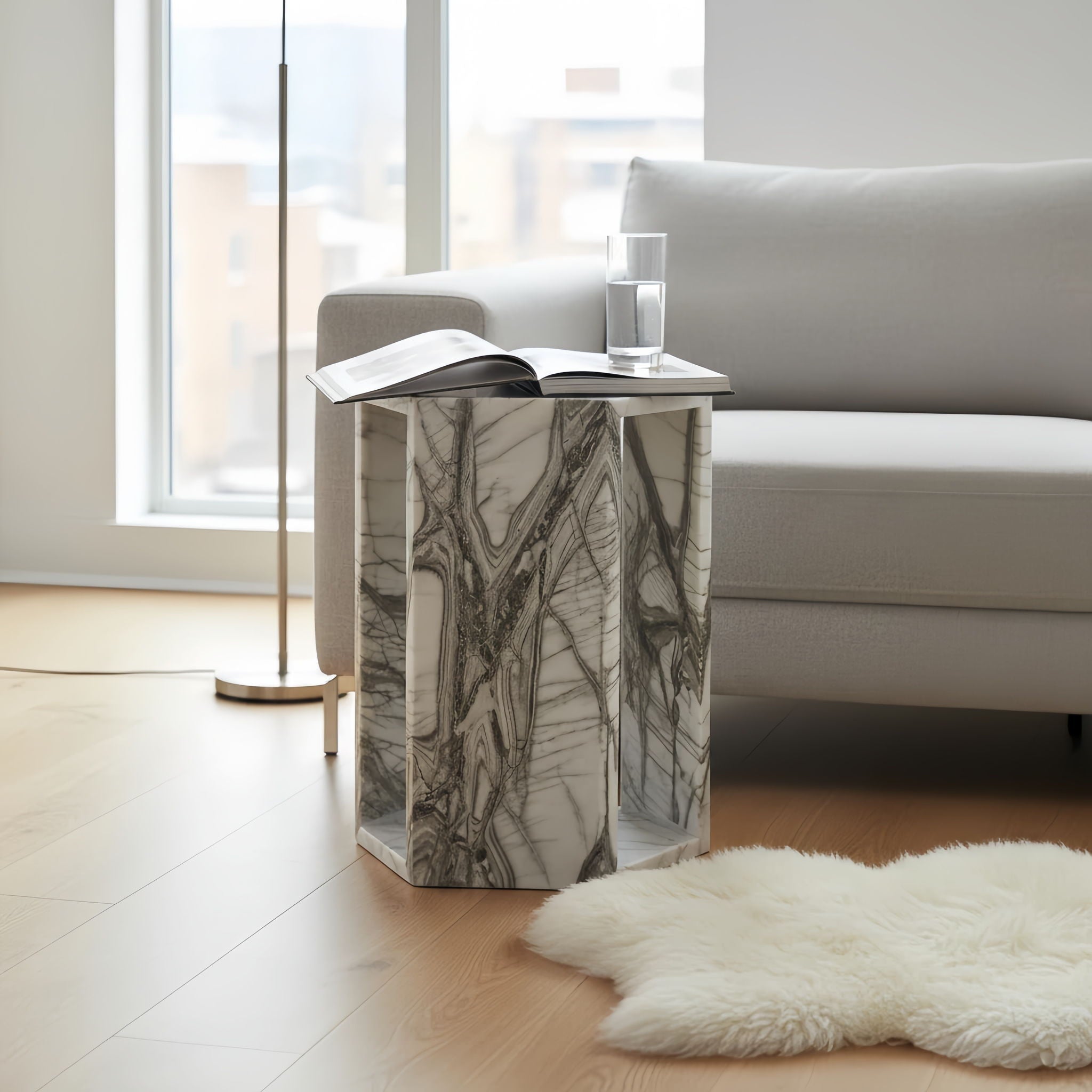 Modern Minimalist Hexagon Side Table