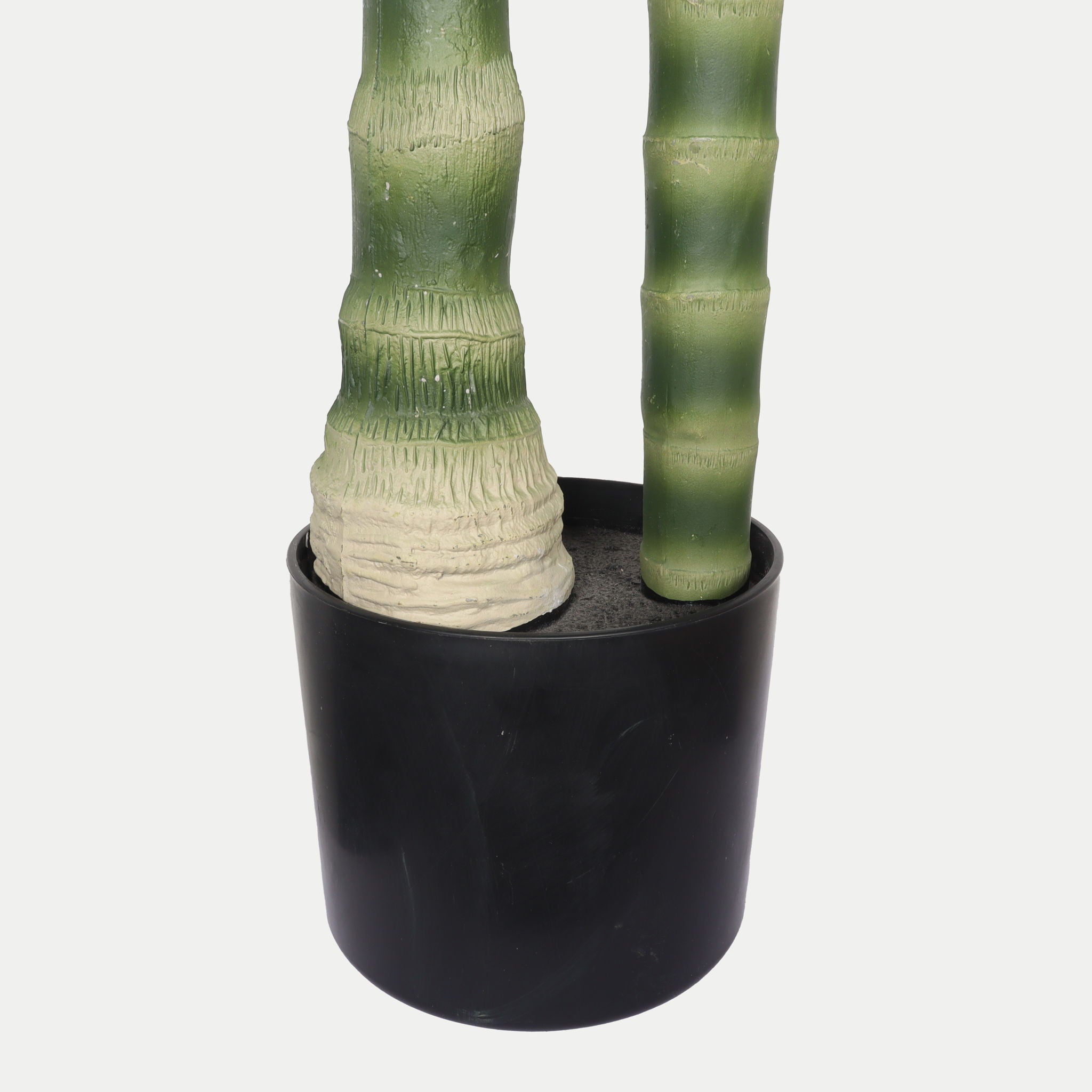 6Ft Golden Cane Artificial Palm Tree With Plastic Pot, Tropical Faux Palm, Indoor / Outdoor Decoration - Green Leaves