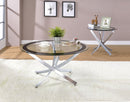 Brooke Round Glass Top Side End Table Metal Base Brass