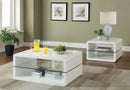 Elana  Coffee and End Table Set White High Gloss