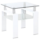 Dyer 1-shelf Square Glass Top Side End Table Black