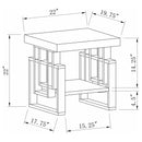 Schmitt Rectangular Side End Table White High Gloss
