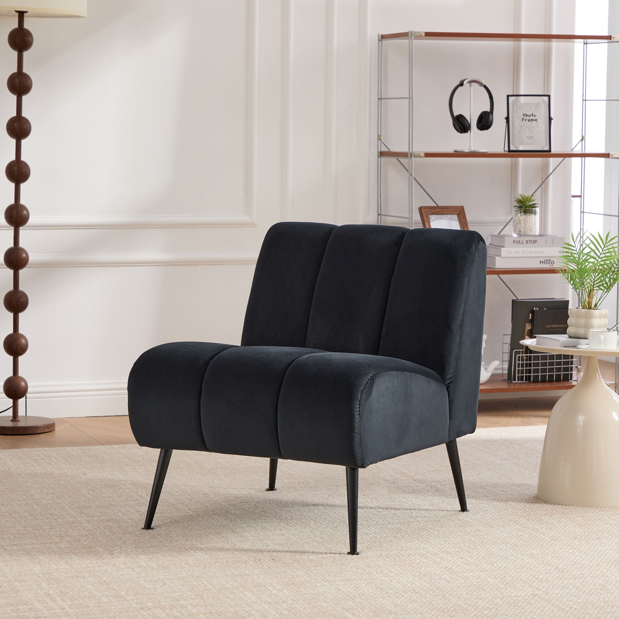 Upholstered Armless Chair For Living Room