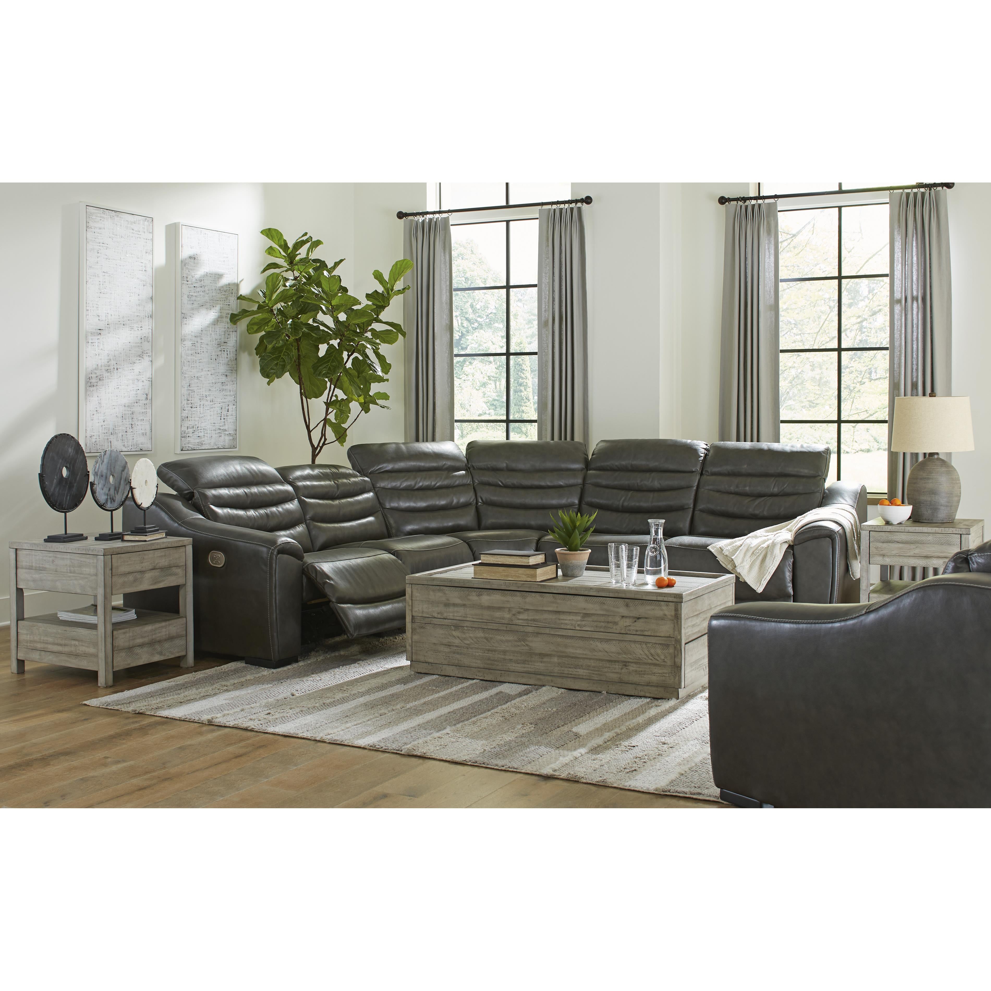Signature Design by Ashley Center Line Power Leather Match Recliner U6340413 IMAGE 8