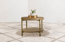 Arini Round End Side Table With Storage Shelf Black