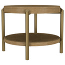 Arini Round End Side Table With Storage Shelf Black