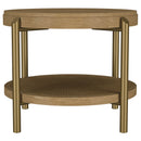 Arini Round End Side Table With Storage Shelf Black
