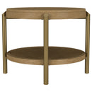 Arini Round End Side Table With Storage Shelf Black