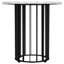Haven  Round Marble Coffee and End Table Set Black