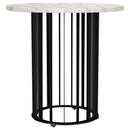 Haven  Round Marble Coffee and End Table Set Black