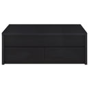 Knapp Lift Top Cocktail Coffee Table with Dual Drawers Black