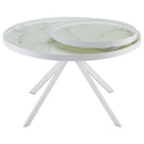 Briggs Round Marble Printed Glass Top Coffee Table Black