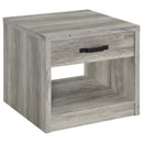 Felix 1-drawer Engineered Wood Side End Table Grey Driftwood